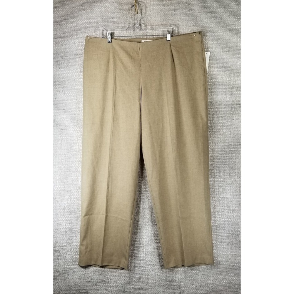 Coldwater Creek Classic Holly Pants Women's 22 Tan Side Zip Dress Trousers NWT